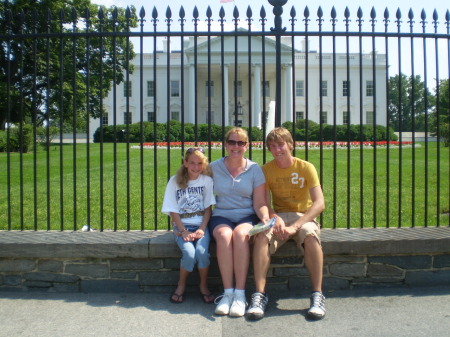 The kids and I in front of the White House!