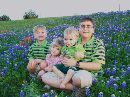 my kids in the TEXAS bluebonnets