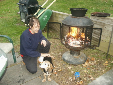 john making fire