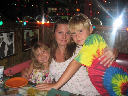 Me with my kids at the Bubble Room in Captiva.
