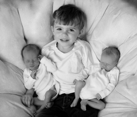 Brady with his little sisters