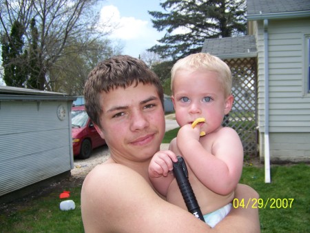 my youngest son Dustin and Gbaby Ethan