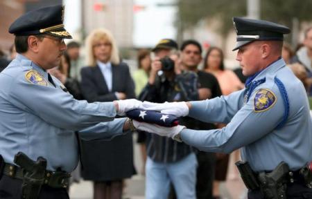 Me accepting the Flag of Honor