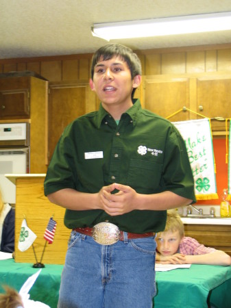 Mathew speaking at a 4H event