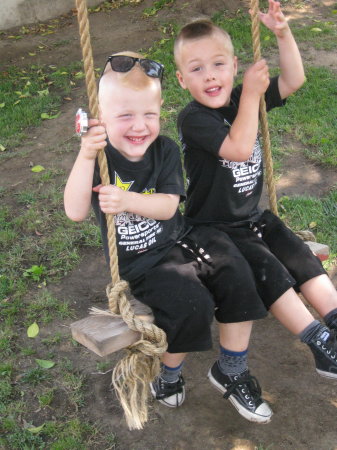 My twin Grandsons.. enjoying life!
