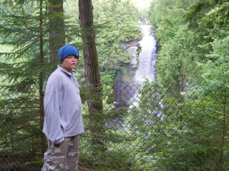 My oldest son - Tim - by the waterfall