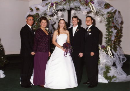 Jaime and Garys wedding photo with family