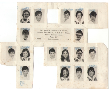 St. Andrew's Class Photo 1976