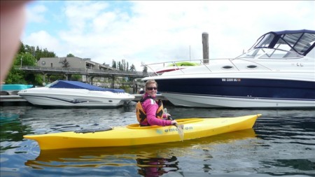 Kayaking Gig Harbor with my wife Peg 