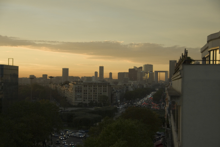 Looking west from the balcony, Paris......