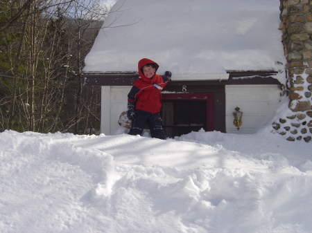 Nathaniel at the roof of cabin 8