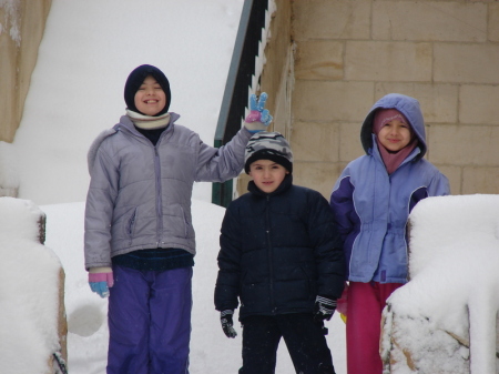 My kids in snow