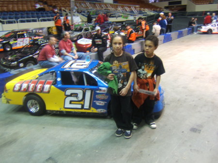 My boys at arena racing. Will (9) Mikey (8).