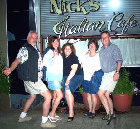 Group outside Nick's Italian Cafe