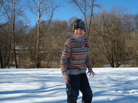 Gavin at our house snow 2007