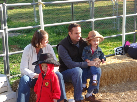 Our family at Apple Hill, waiting to ride the ponies