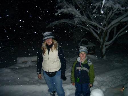 Walking home in the snow with Levi