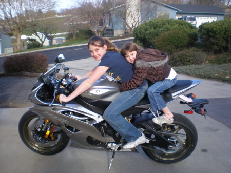 My girls on Troy's bike