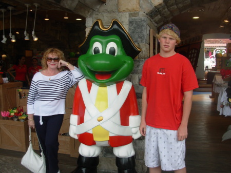 my mom and Dylan in Mazatlan at Senor Frogs