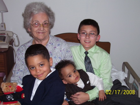 Boys visiting Great Grandma