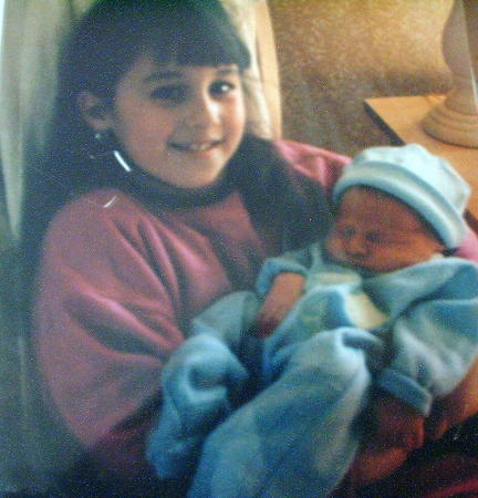 Courtney and Kyle  His first day home 2/16/00