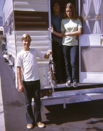 Me and Cindy (sister) back from family fishing. I was 15 years old.