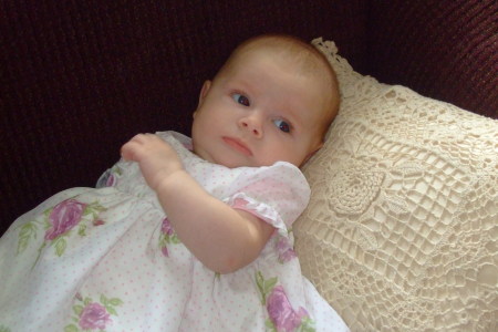 My granddaughter Ellie 3 months old at Easter