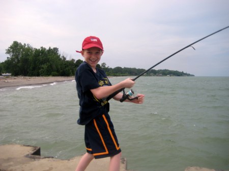 Kyle catching fish of of the pier Mentor OTL