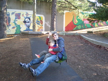 alcolm & Dad on the zip line