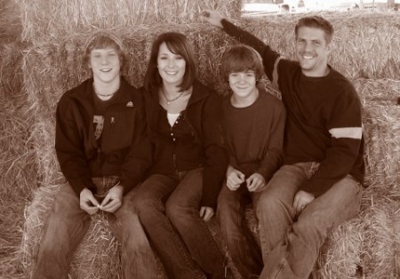 The family at the pumpkin patch