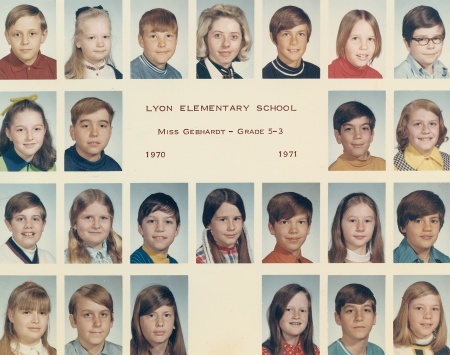 Lyon School 5th Grade Class 1970-1971