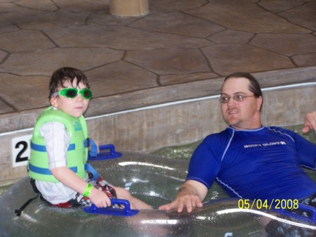 Down the lazy river with dad