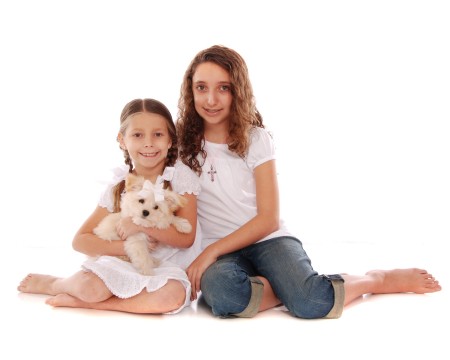 Gabrielle, 11, Sophia 6 & our new pup Chloe