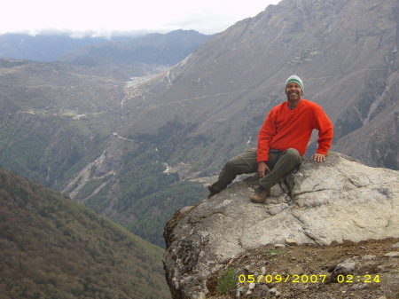 resting above Thangyboche, Nepal