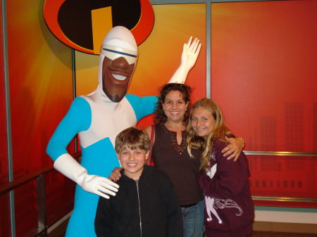 Me & the kids with Frozone at Disney