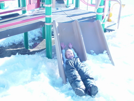 playing in the snow