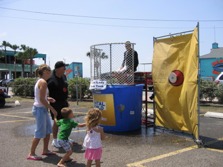 Dunking Dad at a benefit for the Sea Turtles