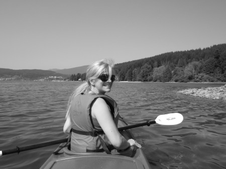 kayaking in the inlet,vancouver,bc