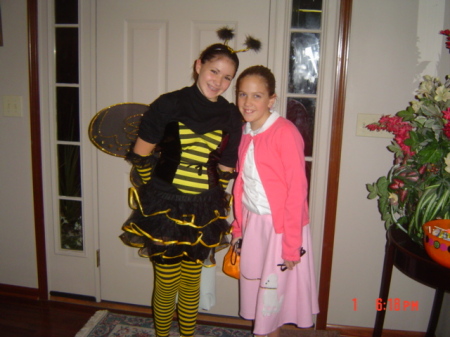 Kristen at Holloween on left