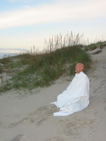Meditating at sunrise - 2005