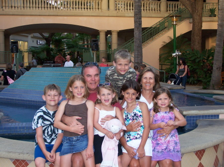 my mom & dad with the 6 grandkids