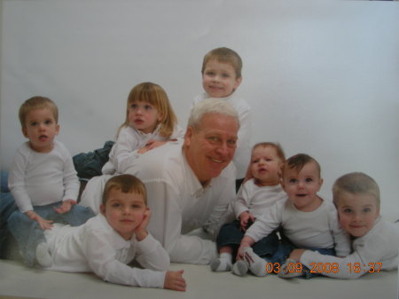 Papa Steve with his 7 Handsome Grandsons...