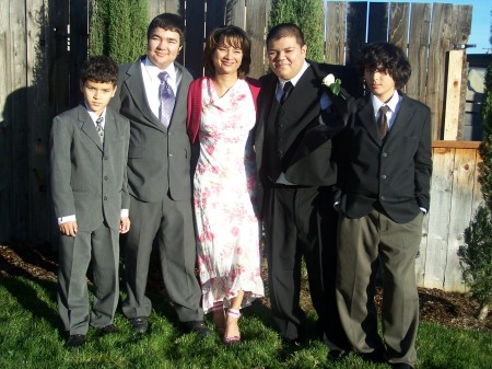 Me and my boys on Darrell's wedding day.