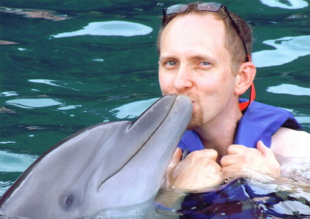 Kissing the Dolphin in Jamica