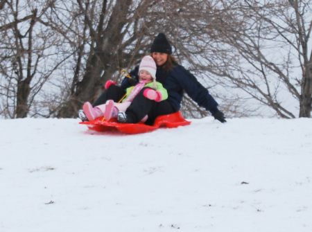 kylie & me sledding