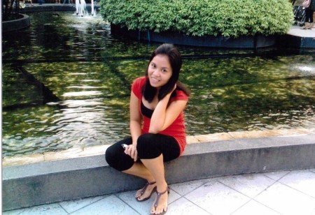 Leah Laird, at the pond at the Trinoma Mall