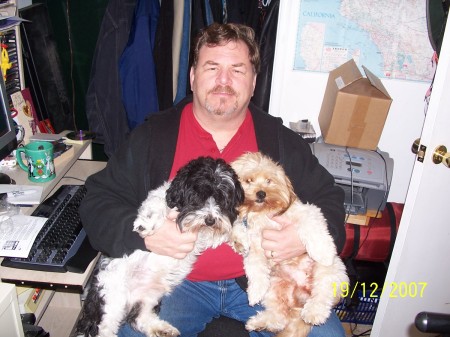 Me and my 2 little Havanese dogs.