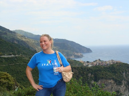 After a long, long hike in Cinque Terre.