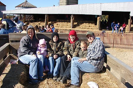 My wife and kids at the pumpkin patch