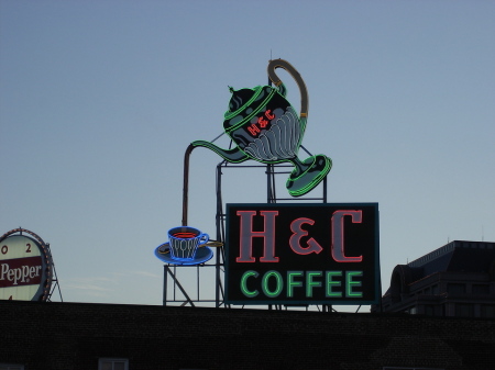 H & C Neon Coffee Sign